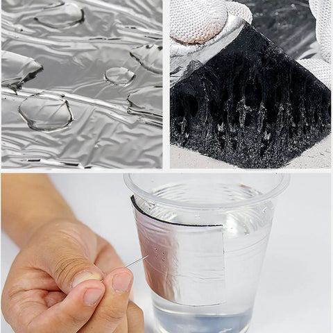 Heavy Duty Self Adhesive Asphalt Roofing Felt Tape For Outdoor Shed Repairs And Shingle Sealing With Rock Solid All Weather Underlayment Roll, showcasing waterproofing, durability, and application method.