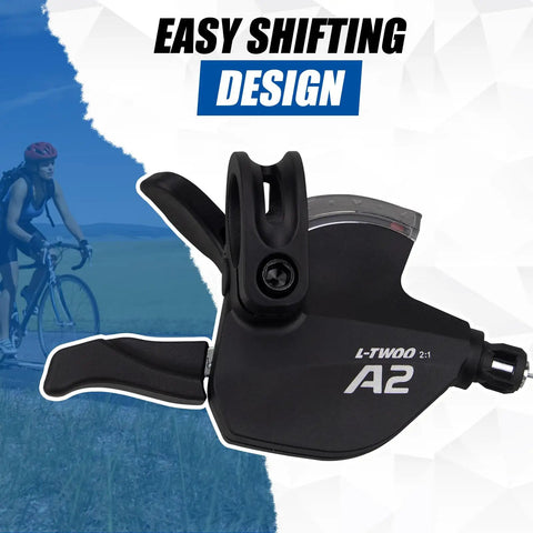 7 Speed Right Thumb Gear Shifter Lever For Mountain Bike With Cables, fits 22.2mm handlebars, black aluminum design