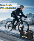 Cyclist on mountain bike in snow, showcasing Four Pairs Semi Metallic Mountain Bike Disc Brake Pads For Shimano Deore XT SLX.