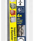 Bosch 5-piece masonry drill bit set, 1/4 in. hex shank, 6 in. length, blue packaging