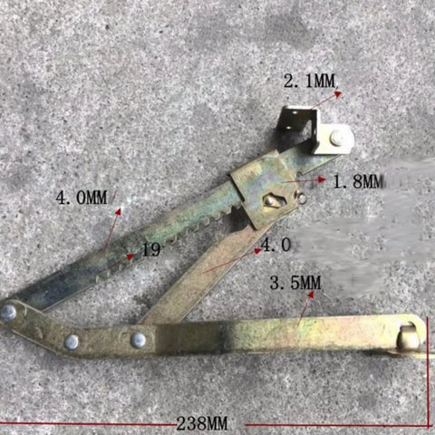 Heavy-Duty Door Hinge With Silent Hydraulic Buffer, 18-Position Adjustable Self-Locking Furniture Hinge with measurements shown