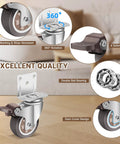2 Inch L Shaped Side Mount Caster Wheels Set Of 4 With 360 Degree Swivel Ball Bearings Silent TPR Rubber Casters for furniture