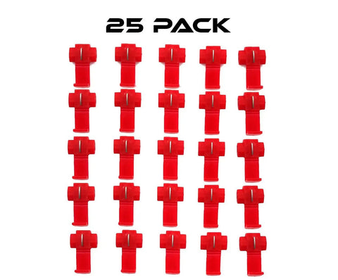 Easy Solderless Wire Quick Splice Connectors For 18 To 22 Gauge Pack Of 25 Red Color Snap Shut No Solder Required