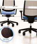 Office chairs on caster cups with detailed inset of Ten Pack Caster Cups For Rolling Furniture Nonslip Floor Protectors TPE Wheel Stoppers For Carpet And Hardwood Floors Easy Install Chair Leg Protection Prevent Scratches And Slips.