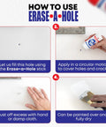 Steps for using Fast Drywall Repair Putty For Quick Wall Hole Fill In Drywall Plaster Or Wood It Smooths Nail Holes Cracks