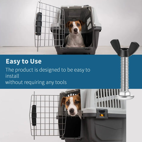 Dog in a pet carrier using M6 Pet Carrier Fasteners Set With 20 Plastic Butterfly Nuts And 20 M6 X 30 Stainless Steel Bolts For Dog Kennels