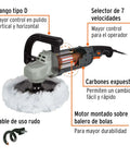 7 Inch 1200W Polisher With Variable Speed, D Handle, Ball Bearing Motor, Pro Grade Waxing And Polishing For Paints Metals Plastics And Fiberglass