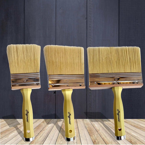 All In One Deck Stain And Sealer Block Paint Brush Set For Wood, Walls, Furniture, Sheds And Fences, 3, 4, 6 inch brushes