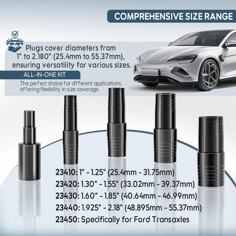 Five Stepped Transmission And Transaxle Plugs Kit For Most Domestic And Import Cars Universal Leak Proof Plug Set For Transmissions And Transaxles Built Tough Easy Install Fits Wide Range Of Vehicles, 5 sizes