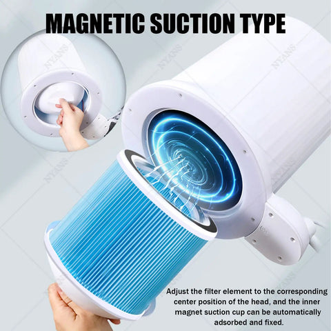 Top Tier Nail Dust Collector Machine With Integrated Lamp And Badass Suction Fan For Manicurists And Home Salon Crews Offering Ten Adjustable Speeds And Ultra Quiet Operation For Crisp Filings, showing magnetic suction type design.