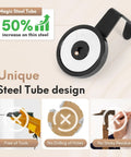 Heavy Duty Magnetic Hooks 170 Lb Hold Wreath Hanger No Drill Door Hook With Steel Tube Base Black 2 Pack Perfect For Metal Doors Walls Fridges Offices And Holiday Decor showcasing hook design and features