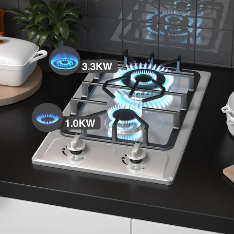 Two Burner Portable Gas Stove On The Go With Stainless Steel Build For RVs Apartments And Outdoor Kitchens 12 Inch Cooktop