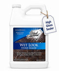 Wet Look Stone Sealer For Pavers And Surfaces Indoor Outdoor Slick Gloss Finish That Locks In Color And Provides Water And Stain Protection For Driveways, Patios, Garage Floors, Slate, Sandstone, Travertine, Flagstone, one-gallon bottle