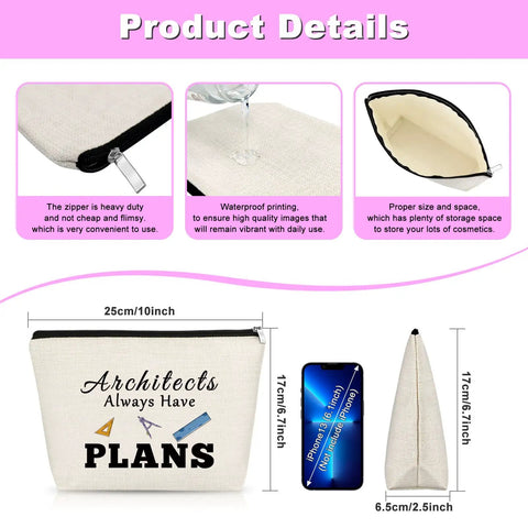 Dope Makeup Bag For Architects And Architecture Lovers Graduation Gift For Women Engineers And Mentors Travel Pouch Product Detail