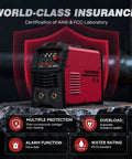 Powerful 220 Amp Stick Welder With Large 3.2 Inch LED Display, Dual Voltage 110V/220V MMA Welder, Synergic Arc TIG Control on rocky surface