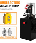 Beefy Truck-Grade 8 Quart Hydraulic Power Unit With Dual Acting Dump Trailer Pump, 12V DC Motor, Steel Reservoir, Remote Control
