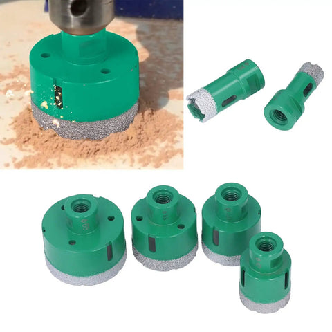 Premium 6-Piece Diamond Hole Saw Drill Bit Kit With M14 Thread For Glass Tile Marble Granite And Ceramic Dry Drilling Cutting Tools 20Mm To 68Mm Size Range, diamond core bits on drilled stone