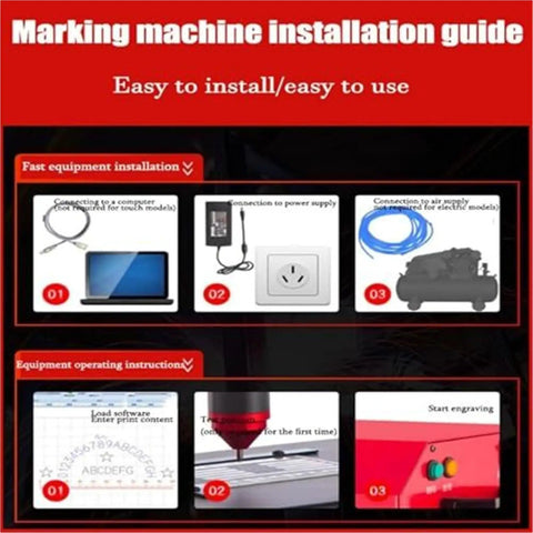 Installation guide for Heavy Hitter Pneumatic Dot Peen Marker For Metal Aluminum And Steel with setup steps and instructions.
