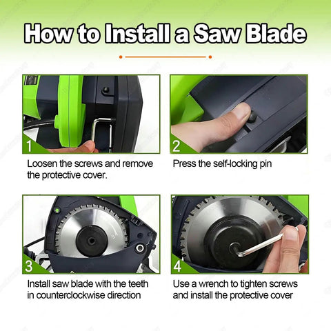 How to install a saw blade in Quick Slice Handheld Electric Pipe Cutter Adjustable 3200RPM with step-by-step instructions.