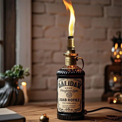 Outdoor Wine Bottle Torch Kit Two Pack With Long Life Wicks Brass Wick Holders And Caps Ready To Add Your Bottle
