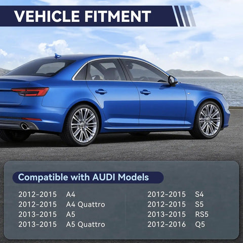 Blue sedan compatible with Front Lower Control Arm Suspension Kit For 2012 To 2016 A4 A5 Q5 S4 S5 RS5 Quattro