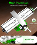 Heavy Duty Metal Lathe Machine With Adjustable Milling Worktable And Compound Drilling Slide Table showing precise adjustable scales for positioning.