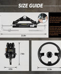 Diagram showing size guide of 100HP Hydraulic Outboard Steering Kit For Single Engine Boats Marine Hydraulic System parts