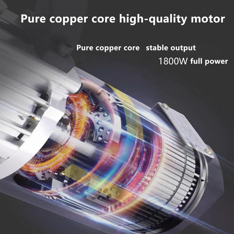 TBLOTYD 1800W Electric Hydraulic Rebar Cutter motor with pure copper core, showing wires and components for robust cutting power.