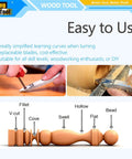 Pro Grade 4 Piece Mini Carbide Tipped Wood Lathe Turning Tools Set With Wood Handles usage illustration and wood shaping guide