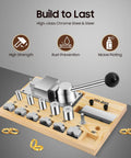 Ring Bending Tool Kit For Spoon Rings And Jewelry Making Pro Grade Durable Chrome Steel Bender Tool With Molds On Wood Base