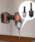 Two Pack Keyless Drill Chuck Adapter Set With One Quarter Inch Hex Shank for quick change on an impact driver, close-up view