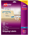 Straight Up Game Changing Full Sheet Printable Shipping Labels 8.5 X 11 Inch Matte Clear Stickers in ten sheet pack.