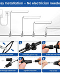 Easy installation steps for All In One Outdoor Retaining Wall Lights Kit With Transformer 2700K Warm White.