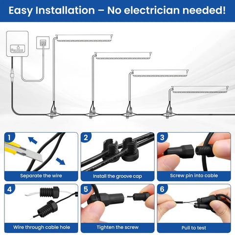 Easy installation steps for All In One Outdoor Retaining Wall Lights Kit With Transformer 2700K Warm White.
