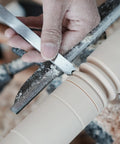 Using Dead On Precision Cryo Treated M2 High Speed Steel Bead Forming Chisel For Wood Lathe on a wood piece.