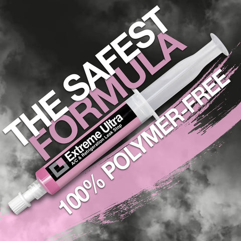 ERRECOM Extreme Ultra A/C leak-stop cartridge; 0.2 fl oz, pink label; includes 1/4 SAE and 5/16 SAE adapters