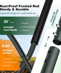 Heavy Duty Lawn Leveling Rake With Ergonomic Back Saving Handle features rust-proof rods and foam handle detailed view