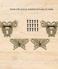 Retro Vintage Cabinet Latch Hasp Kit With Antique Padlock, bronze finish, includes screws for jewelry and wooden boxes.