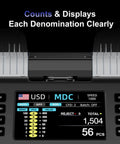 Mixed Denomination Money Counter With Supports 120 Currency Programs And Touch Screen, counterfeit detection display