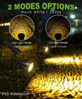 Solar Powered Outdoor Spot Lights 600LM Four Pack, Waterproof 18 Led Landscape Lighting With Auto On Off, Warm White