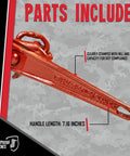 One Quarter To Five Sixteenth Inch Ratchet Binder With Grab Hooks For Grade 70 Chains, Rated 7,800 Lbs, Working Load 2,600 Lbs