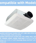 BKR60 Bath Fan Upgrade Kit With Replacement Motor And Grille For Series 696NR02 And Compatible Models Like 695 690NTA 693 671 670