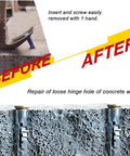 60 Pack Hollow Wall Anchors With Screws For Concrete And Drywall Heavy Duty Steel Expansion Bolts Zinc Plated showing before and after installation in concrete