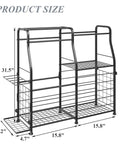 Small Garage Organizer For Sports Gear And Toys Space Saving Ball And Equipment Storage Rack Indoor Outdoor Garage Storage System Easy Assembly Black Finish product dimensions