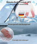Rock Solid Self Adhesive Roofing Felt Roll Legit Waterproof Membrane Butyl Rubber Flashing Tape For Rv Repair Top Shelf Aluminum Foil Sealant Barrier shown in rainy conditions, demonstrating flexibility and waterproof capability.