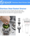 Bar Sink 15 By 15 By 8 Inch Undermount Single Bowl Stainless Steel Kitchen Sink T-304 With Strainer being demonstrated