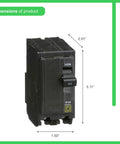 60 Amp Mini Circuit Breaker 2 Pole 120/240V AC With Quick Open Qwik Open Plug In Mount 10kA Breaking Capacity product dimensions