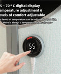 Close-up of digital control for Under Desk Foot Warmer Portable Personal Electric Panel Heater For Office Quiet And Cozy Foot And Leg Warmer With Timer Keep Your Toes Toasty Under The Desk All Day