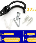 Two Pack Wall Fan Mounting Brackets with screws and anchors for ceiling and wall installation, industrial grade design