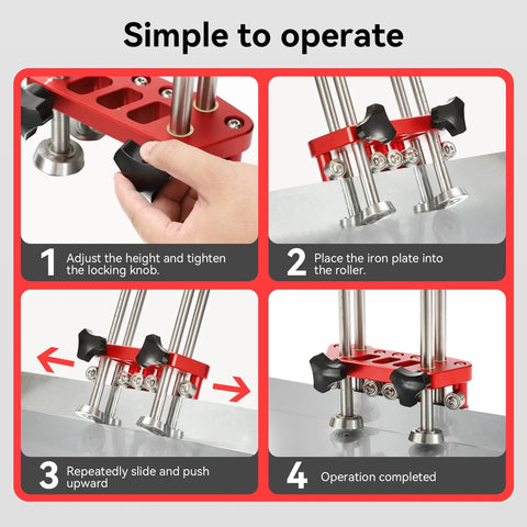 金属屋根用工具および加工におけるシートメタルRoller 2ステーションベンダーの使用手順：0度から100度の曲げ加工に対応、軽量で持ち運びInch  Roller